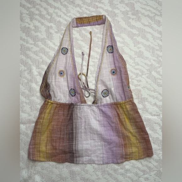 Zara Beaded Halter Top Sz Small - Picture 3 of 9